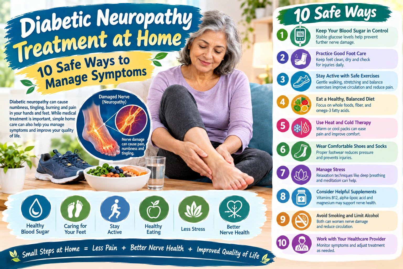 Diabetic Neuropathy Treatment at Home: 10 Safe Ways to Manage Symptoms