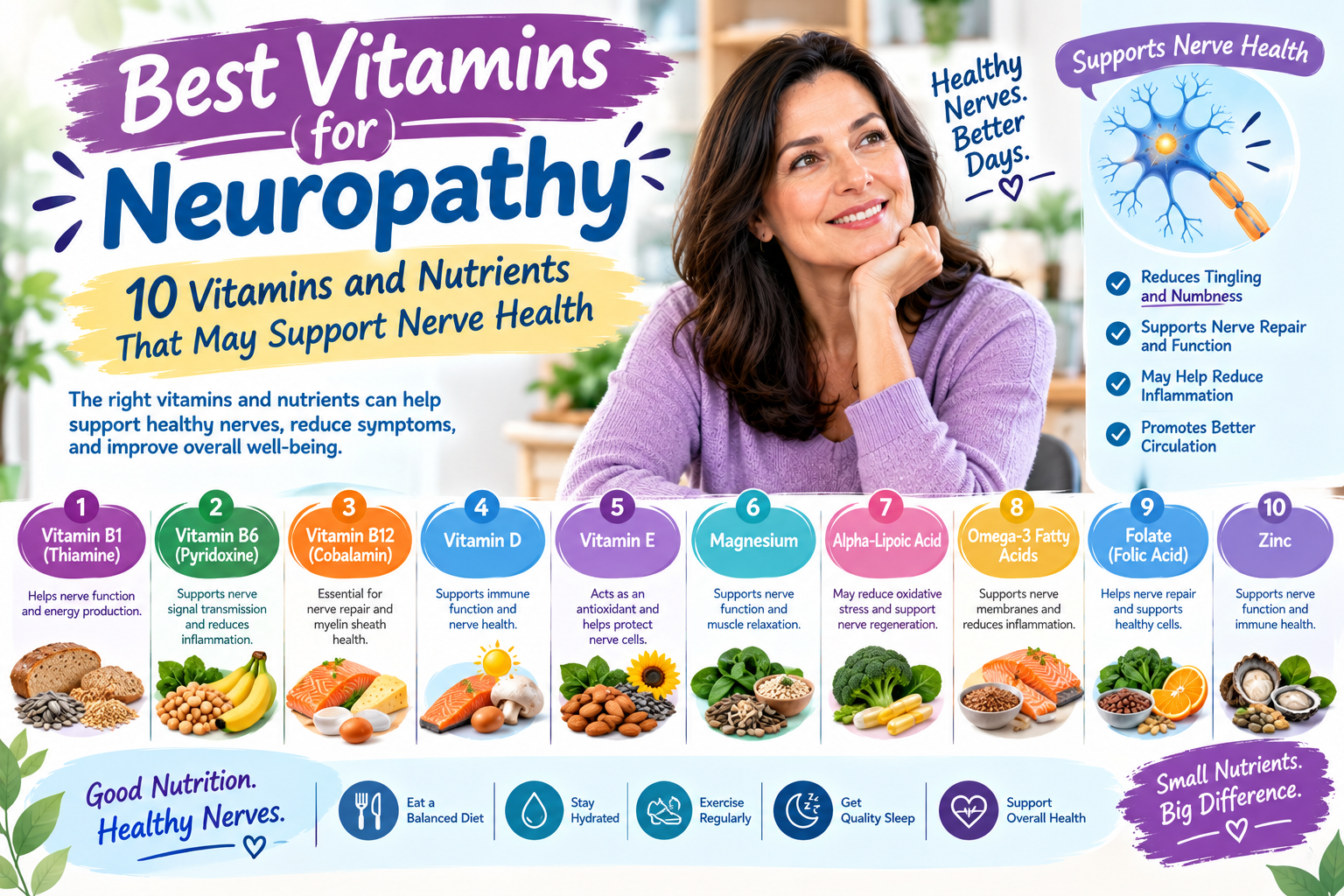 Best Vitamins for Neuropathy: 10 Vitamins and Nutrients That May Support Nerve Health